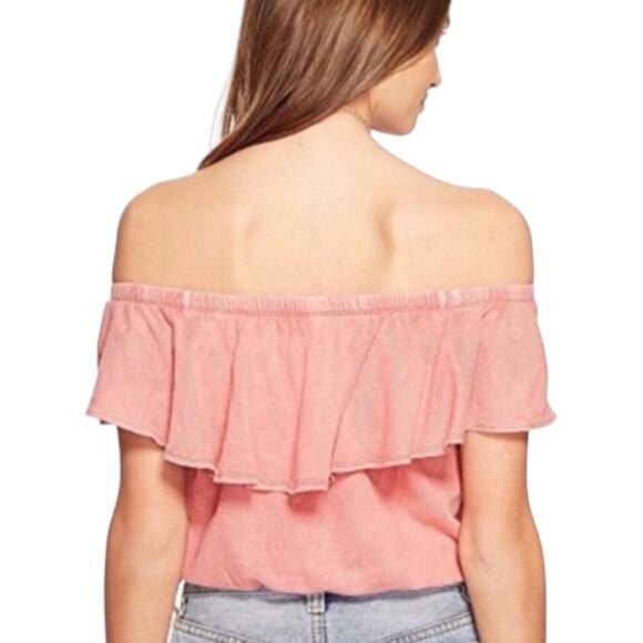 Free People Love Letter Ruffled Tube Top XS Off Shoulder Coral We The Free Boho - Picture 2 of 9